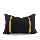 Braid Linen Cushion Cover - Black / Gold at Online8 Furniture Auckland NZ