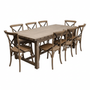 Brasilia Dining Suite – 8 Seater |Reclaimed Elm & Solid Oak| at Online8 Furniture Auckland NZ