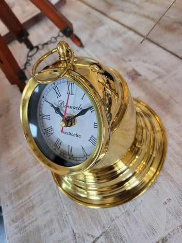 Brass Binacle Table Clock at Online8 Furniture Auckland NZ