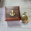 Brass Compass with Chain & Wooden Box at Online8 Furniture Auckland NZ