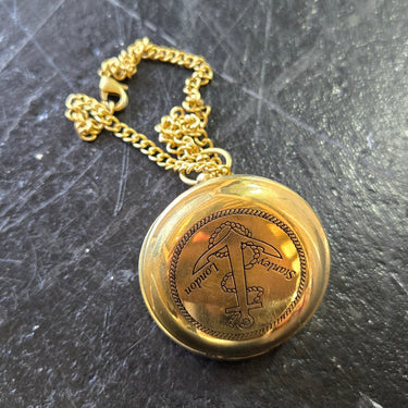 Brass Compass with Chain & Wooden Box at Online8 Furniture Auckland NZ