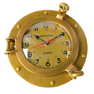 Brass Porthole Wall Clock at Online8 Furniture Auckland NZ