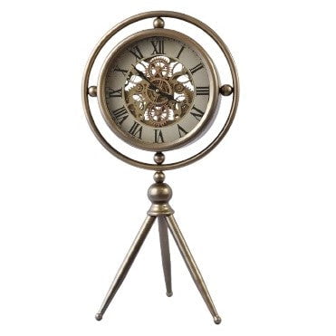 Bronze Mantle Table Clock with Gears at Online8 Furniture Auckland NZ