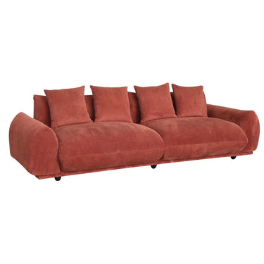 Brooklyn Plush Corduroy 4 Seat Sofa - Rust at Online8 Furniture Auckland NZ