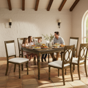 Brookwood Dining Suite 6 Seater - Rustic Brown at Online8 Furniture Auckland NZ