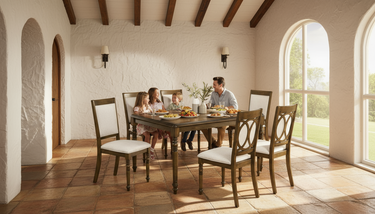 Brookwood Dining Suite 6 Seater - Rustic Brown at Online8 Furniture Auckland NZ