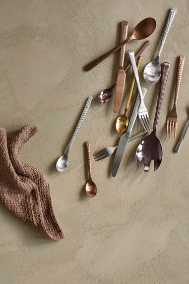 BROSTE Cutlery Hune Hammered Set S/16 Copper at Online8 Furniture Auckland NZ