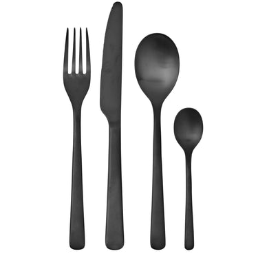 BROSTE Cutlery Hune Set S/16 Matt Black at Online8 Furniture Auckland NZ
