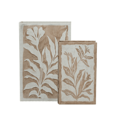 Brown Leaf Book Box Set of 2 at Online8 Furniture Auckland NZ
