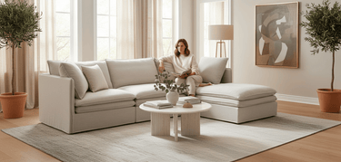 Calais 4 Pcs Slip Cover Modular Sofa with Ottoman at Online8 Furniture Auckland NZ