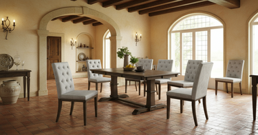 Cambria Dining Suite 6 Seater - Rustic Brown at Online8 Furniture Auckland NZ