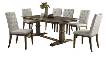Cambria Dining Suite 6 Seater - Rustic Brown at Online8 Furniture Auckland NZ