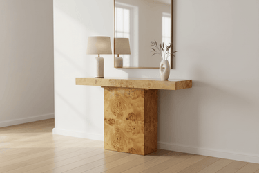 Cambridge Burl Wood Console Table at Online8 Furniture Auckland NZ