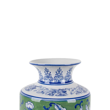 Camelia Ceramic Waisted Vase Large, 18.5cm diameter glazed ceramic vase