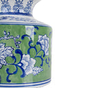 Camelia Ceramic Waisted Vase Small with gathered chinoiserie silhouette