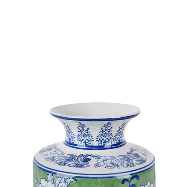 Camelia Ceramic Waisted Vase Small, 18.5cm diameter glazed ceramic vase