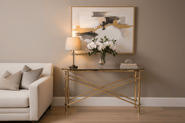 Campaign Console Table - Antique Brass at Online8 Furniture Auckland NZ