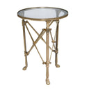 Campaign Side Table Round — Antique Brass at Online8 Furniture Auckland NZ