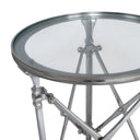 Campaign Side Table Round — Nickel at Online8 Furniture Auckland NZ