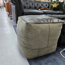 Canvas and Leather Ottoman at Online8 Furniture Auckland NZ