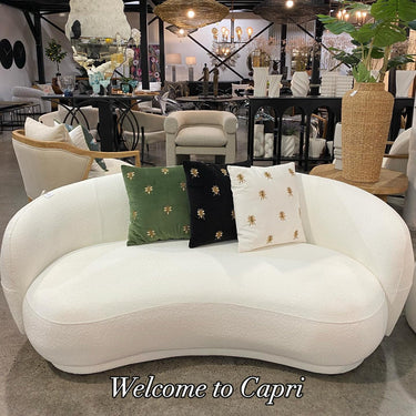 Capri Loveseat Curved Sofa - lvory at Online8 Furniture Auckland NZ