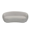 Caprice 2.5 Seater Curved Sofa in cream linen-look polyester on a durable plywood frame