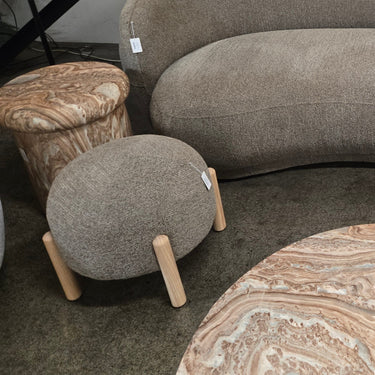 Caprice 2.5 Seater Curved Sofa in coffee, a sophisticated neutral that hides everyday wear