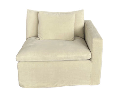 Carlton Slip Cover Modular Sofa with Reversible Chaise - Hemp at Online8 Furniture Auckland NZ