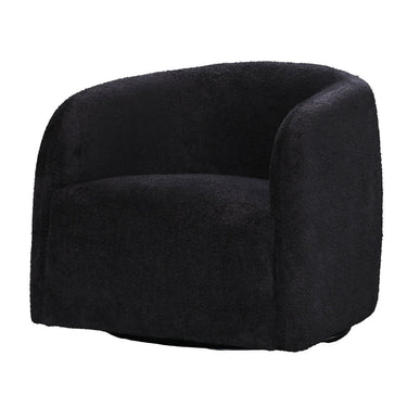 Casper Boucle Swivel Chair - Black at Online8 Furniture Auckland NZ