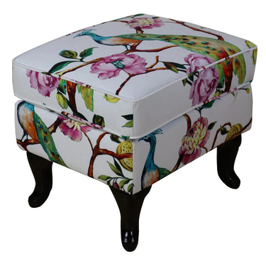 Castella Patchwork Ottoman - Peacock at Online8 Furniture Auckland NZ