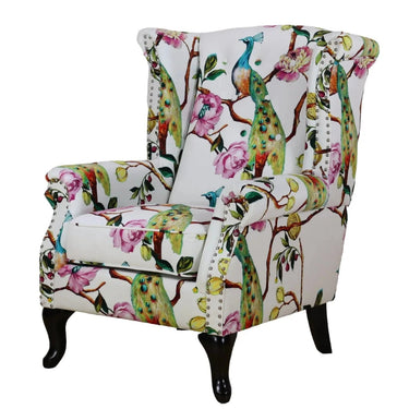 Castella Wingback Patchwork Armchair - Peacock at Online8 Furniture Auckland NZ