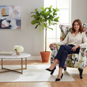 Castella Wingback Patchwork Armchair - Peacock at Online8 Furniture Auckland NZ