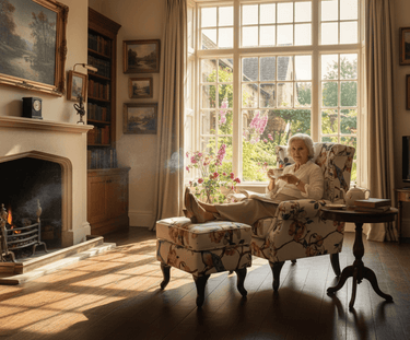 Castella Wingback Patchwork Armchair with Ottoman - Peacock at Online8 Furniture Auckland NZ
