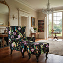 Castella Wingback Peacock Armchair with Ottoman at Online8 Furniture Auckland NZ