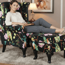 Castella Wingback Peacock Armchair with Ottoman at Online8 Furniture Auckland NZ