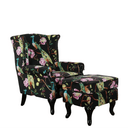 Castella Wingback Peacock Armchair with Ottoman at Online8 Furniture Auckland NZ