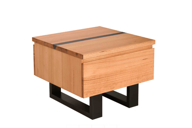 Catalina 1 Drawer Lamp Table – Messmate Timber with Resin Inlay at Online8 Furniture Auckland NZ