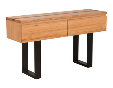 Catalina Console Table – Messmate Timber with Resin Inlay at Online8 Furniture Auckland NZ