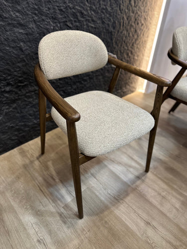 Cellini Dining Chair - Sand & Walnut at Online8 Furniture Auckland NZ