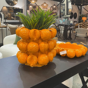 Ceramic Orange Vessel - Orange at Online8 Furniture Auckland NZ