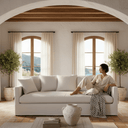 Chalet 3 Seater Slipcover Sofa- Salt & Pepper at Online8 Furniture Auckland NZ