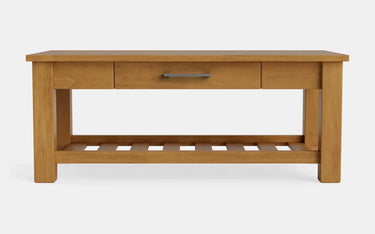 Charlton Coffee Table with Rack and Drawer - NZ Made at Online8 Furniture Auckland NZ