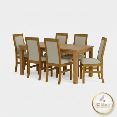 Charlton Dining Suite – 6 Seater - NZ Made at Online8 Furniture Auckland NZ