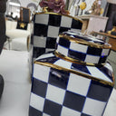 Checked Design Vases With Lid Set of 2 at Online8 Furniture Auckland NZ