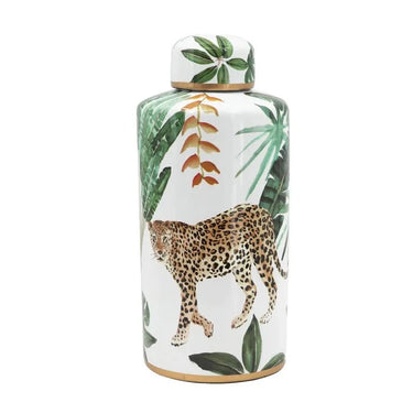 Cheetah Lidded Jar - Tall at Online8 Furniture Auckland NZ