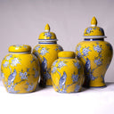Chelsea Bird & Flower Ceramic Jar - Large at Online8 Furniture Auckland NZ
