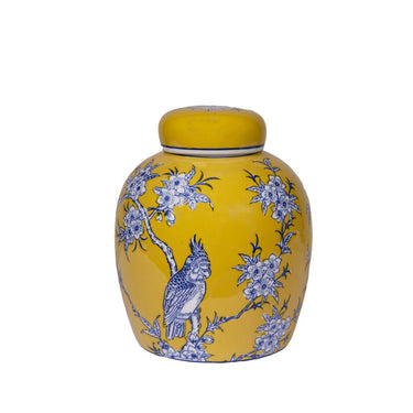 Chelsea Bird & Flower Ceramic Jar - Small at Online8 Furniture Auckland NZ