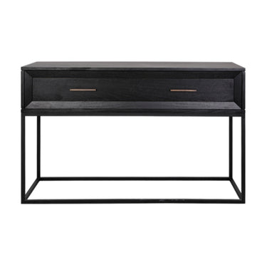 Chicago Console Table single drawer detail on a black metal frame