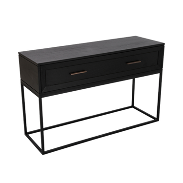 Chicago Console Table dimensions, 120 x 40 x 75cm veneer and iron console