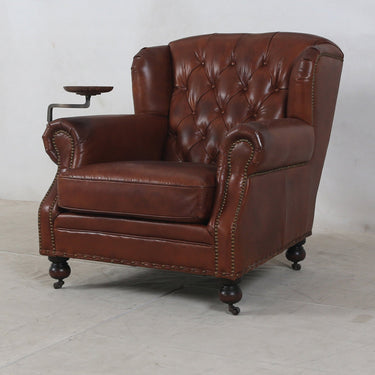 Churchill Armchair with Drink Holder - Vintage Cigar at Online8 Furniture Auckland NZ